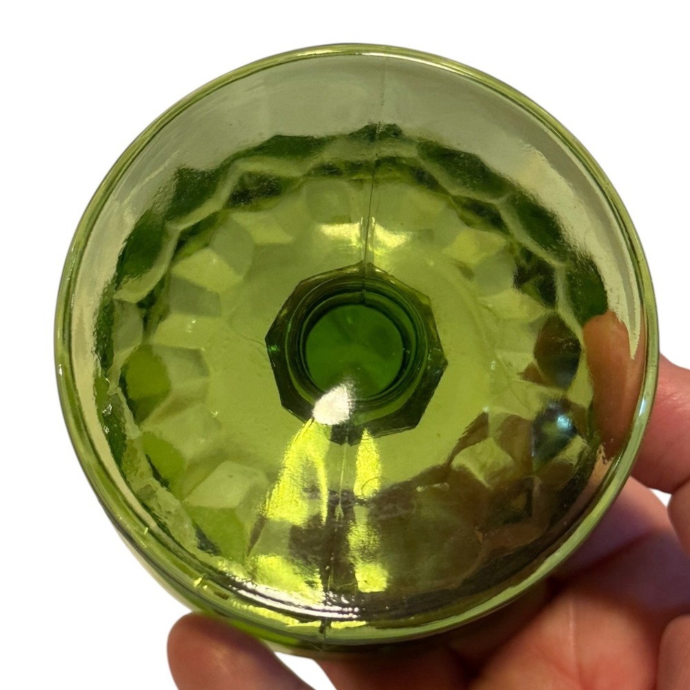 Vintage Indiana Glass Whitehall Avocado Green Sherbet Cups Set of 2 MCM Retro - Picture 8 of 16